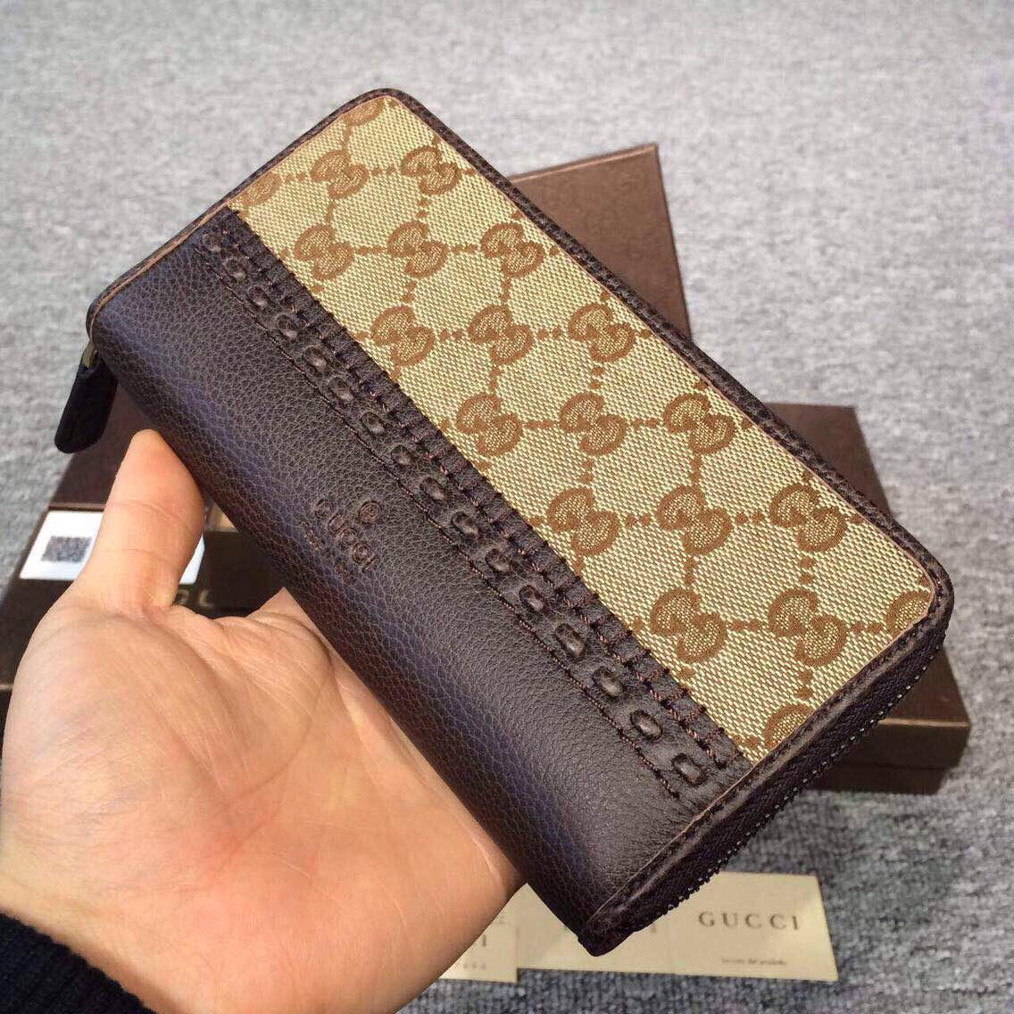 Authentic Gucci Laidback Crafty Zip Around Wallet 338580 F4G1T